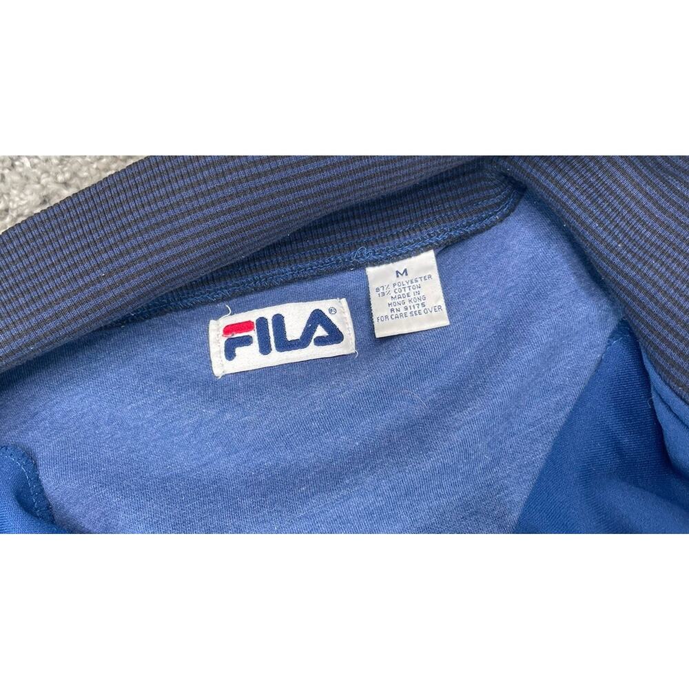 Vintage 90s Men’s FILA Zip Sweater Size Medium Navy Athletic Track Jacket - Picture 5 of 8